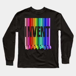 Invent with Tape in Rainbow Color Long Sleeve T-Shirt